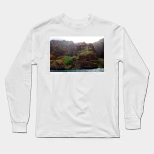 Rugged Na Pali Coast and Mountains on Kauai - Hawaii Long Sleeve T-Shirt